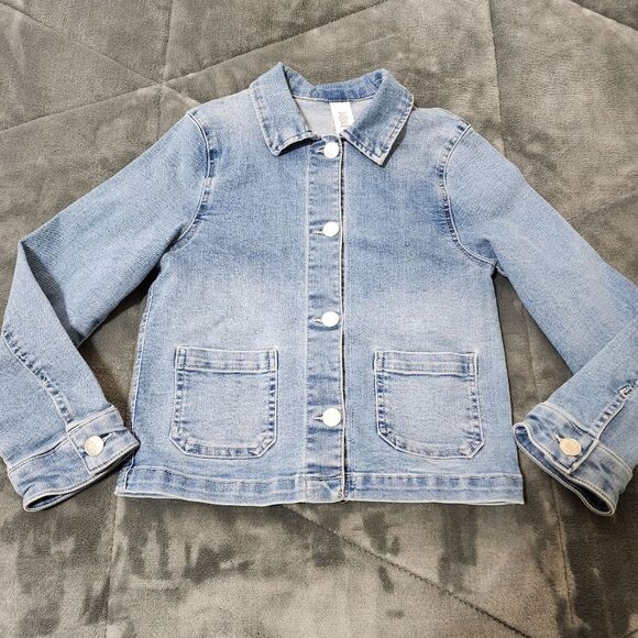 H&M Girls Stretch Blue Jean Denim Jacket Size 7-8 NEW without Tags - Picture 5 of 7